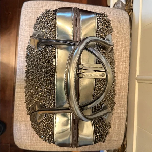 NWOT Tod's Black embellished Beaded tote Bag W/dustbag - Picture 10 of 16